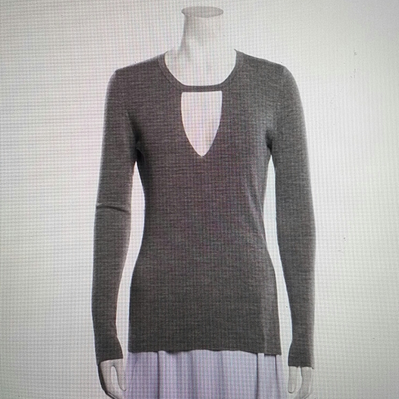 BARBARA BUI - luxe wool grey v-neck - Picture 1 of 2